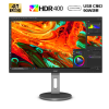 AOC 27英寸 4K高清 IPS广色域 HDR400 Type-C90W 旋转升降 内置音箱 出厂校准 节能办公电脑显示器 U27N3R