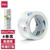 得力33497封箱胶带60mm*100y*50um(6卷/筒)(高透)